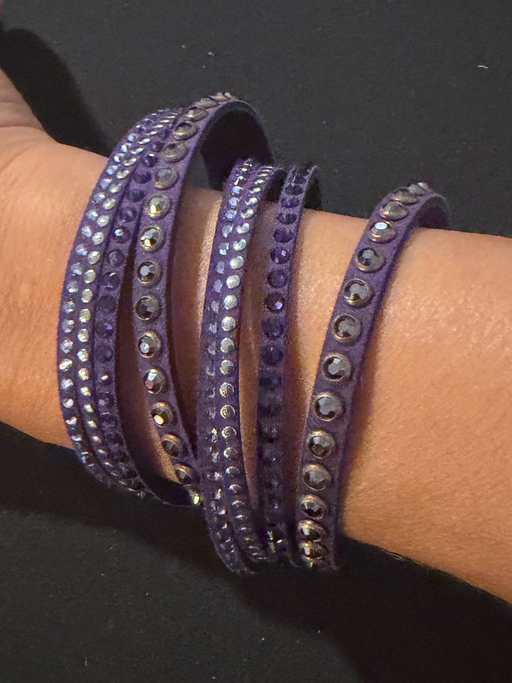 Purple Wrap Bracelet with Stud Accents - Women Jewelry